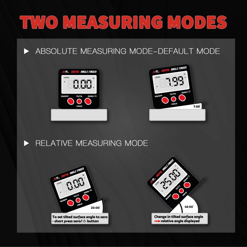 S&F STEAD & FAST Digital Angle Finder Gauge Magnetic Protractor Inclinometer Angle Cube Level Box with Magnetic Base and Backlight on Demand for Woodworking,Table Saw,Construction - Image 4